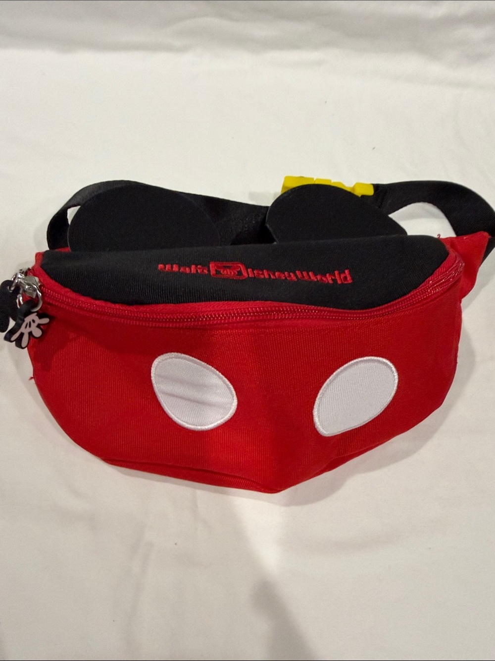 Disney Red and Black Kids Waist Bag with White Patch Accents